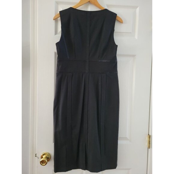 Badgley Mischka Black wool blend dress size 12 guest Party Cocktail - Picture 4 of 8